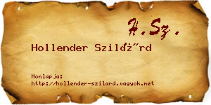 Hollender Szilárd névjegykártya