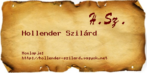 Hollender Szilárd névjegykártya